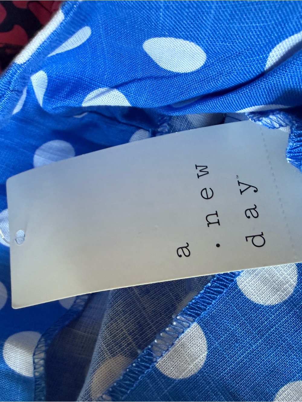 NWT New A New Day Blue Polka Dot Maxi Dress Large Sundress Sweet Heart  Neckline - Picture 5 of 7
